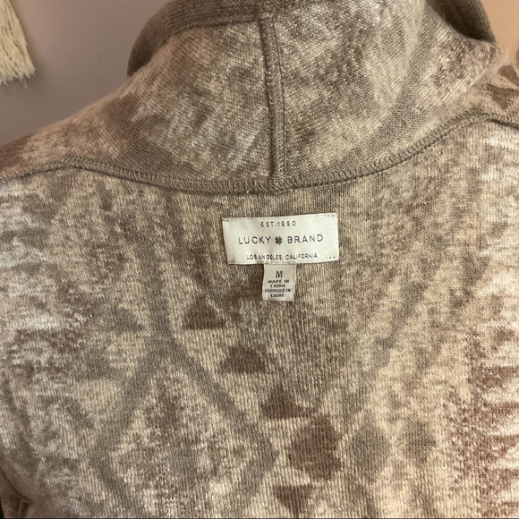 Lucky Brand Fringed Brushed Knit Cardigan M BOHO - Picture 7 of 9